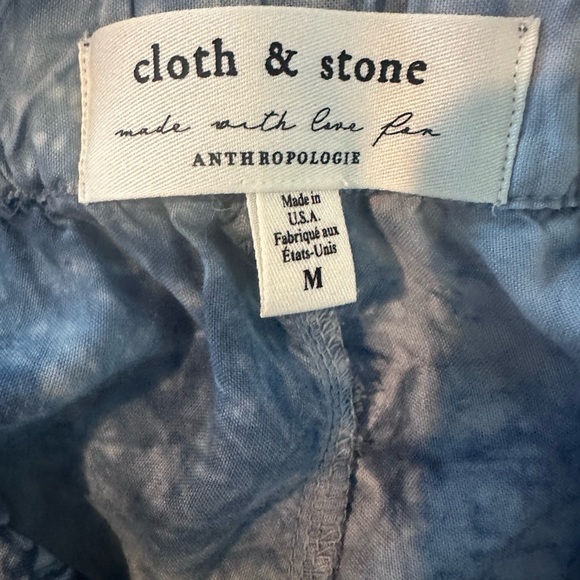 Anthropologie Cloth & Stone Venice Navy and White Tie-Dye Wide Leg Pants - Picture 6 of 6